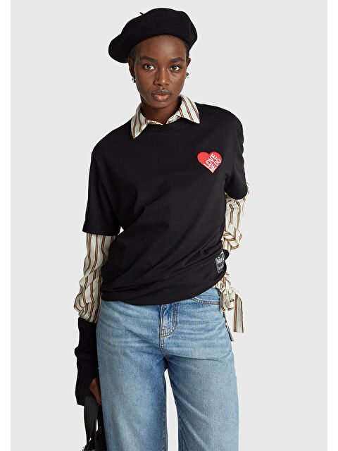 United Colors Of Benetton Unisex Siyah %100 Pamuk The Beatles T-Shirt - S000481921-19351