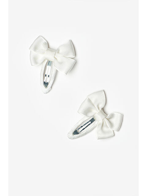 Le Mabelle Beyaz İkili Fiyonk Kız Çocuk Çıt Çıt Toka - S000513251-20063