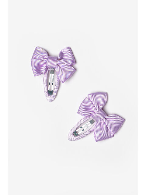 Le Mabelle Lila İkili Fiyonk Kız Çocuk Çıt Çıt Toka - S000513251-17878