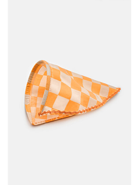 Le Mabelle Turuncu  Dama Desenli Kız Çocuk Üçgen Fular Bandana - S000513697-20013