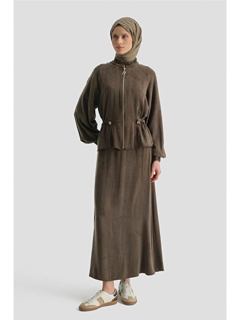 ARMİNE Kupra Ceketli Takım Kahve - S000498070-19413