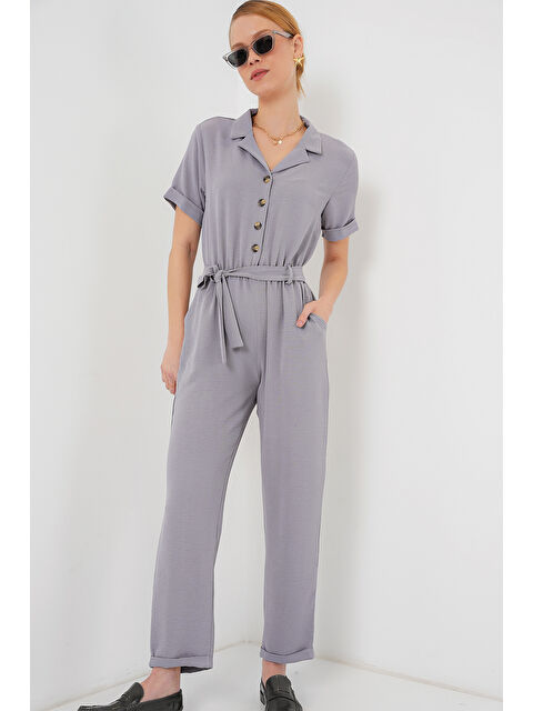 Bigdart Kadın Kısa Kol Ayrobin Tulum 7030 - Gri - S000373510-20600