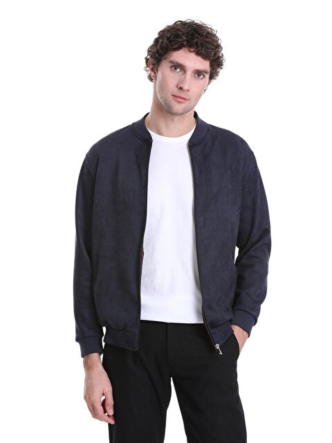 Hatemoğlu Lacivert Regular Fit Düz Bomber Yaka Mevsimlik Mont - S000230802-21164