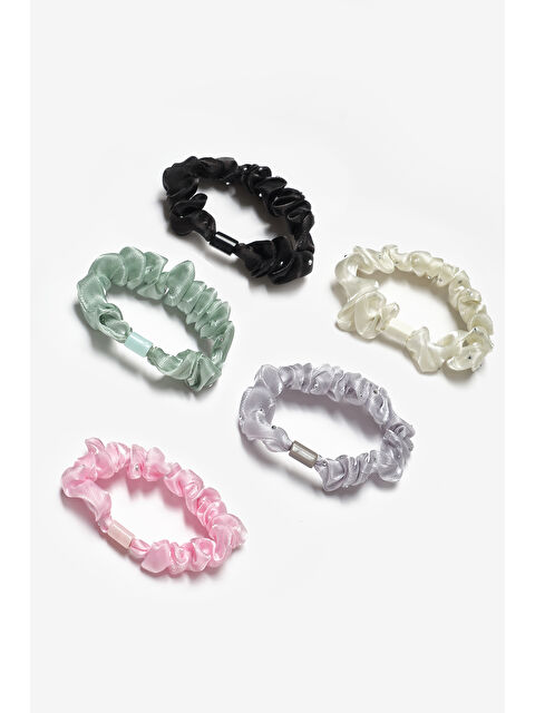 Le Mabelle Çok Renkli  Parlak Taş Detaylı 5'li Kız Çocuk Lastik Toka Set - S000513255-23173