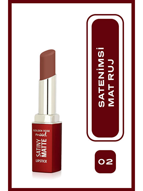 GOLDEN ROSE Mood Satiny Mat Ruj No:02 Velvet Taupe