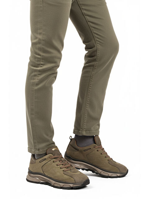 Walkway Haki Bağcıklı Hakiki Deri Erkek Spor Ayakkabı 2623 M - S000427436-18547