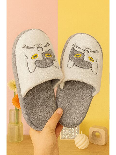 MODAFRATO NEKO Kedili Kadın Ev Terliği Günlük Rahat Kışlık Terlik - S000487123-20600