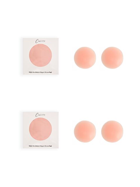 C&City Yapışkansız Vakumlu Silikon Göğüs Ucu Kapatıcı 2'Li Ten - S000497810-26407