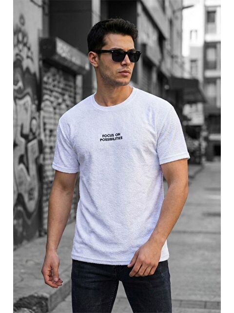 Oksit Focus On Özel Dokulu Buklet Kumaş Baskı Detaylı Erkek Tişört