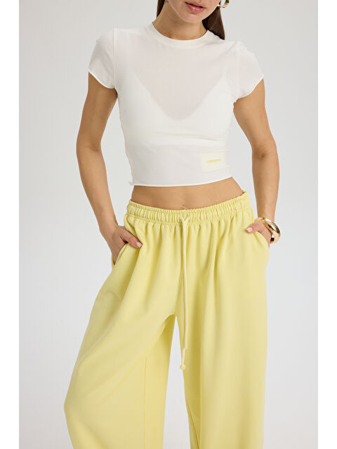 Mai Collection Scarlet Sarı Crop Eşofman Takım