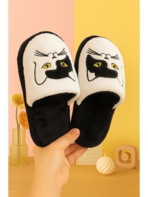 MODAFRATO NEKO Kedili Kadın Ev Terliği Günlük Rahat Kışlık Terlik - S000487123-19351