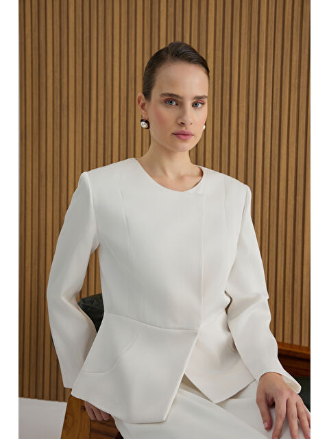 AKER Ekru Kup Detaylı Ceket - S000488947-19965