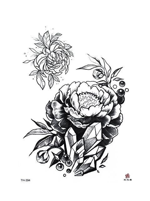 New Obsessions Kristalli Çiçek Geçici Dövme - S000344524-19351