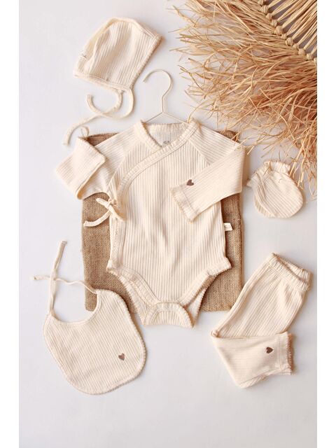 Oh La La Koala For Little Ones Kalp Nakışlı 5li Kruvaze Yenidoğan Set