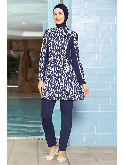 Remsa Elastanlı Tam Kapalı Tesettür Mayo 1265 177 Lacivert - S000375510-21164