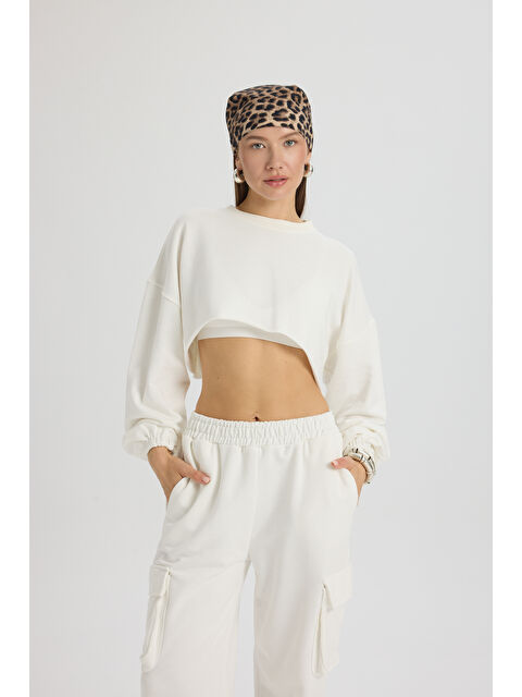 Mai Collection Swan Yandan Cepli Beyaz Eşofman Takım - S000527482-20063