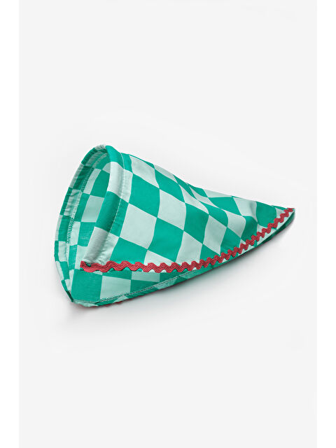 Le Mabelle Mint  Dama Desenli Kız Çocuk Üçgen Fular Bandana - S000513697-1180