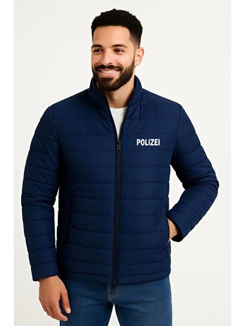 Jane's Erkek Mikro Su İtici Kapitone Baskılı Astarlı Fermuarlı Bomber Mont