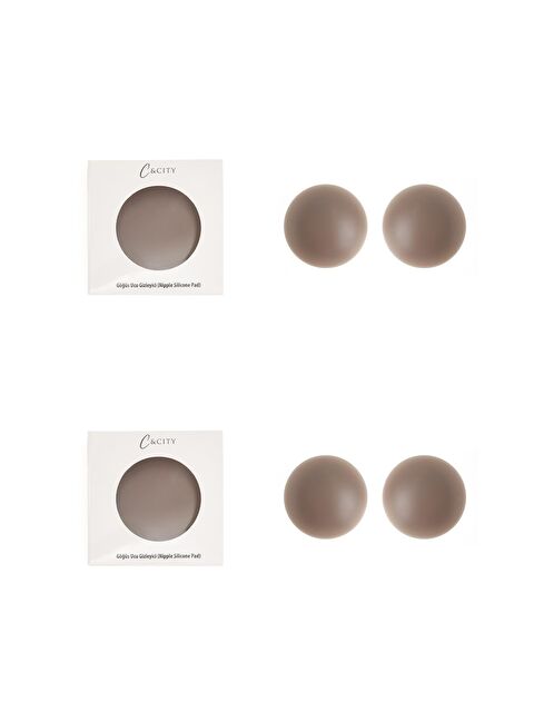 C&City Yapışkansız Vakumlu Silikon Göğüs Ucu Kapatıcı 2'Li Koyu Ten - S000497810-27318