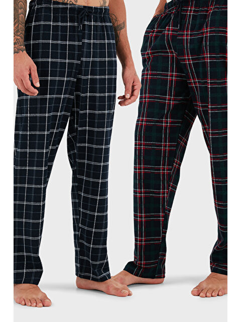 Buratti Pamuklu Regular Fit Normal Bel Düz Paça Cepli 2'li Paket Pijama Altı 6574003S2 - S000450991-37358