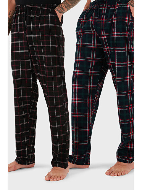 Buratti Pamuklu Regular Fit Normal Bel Düz Paça Cepli 2'li Paket Pijama Altı 6574003S2 - S000450991-37254