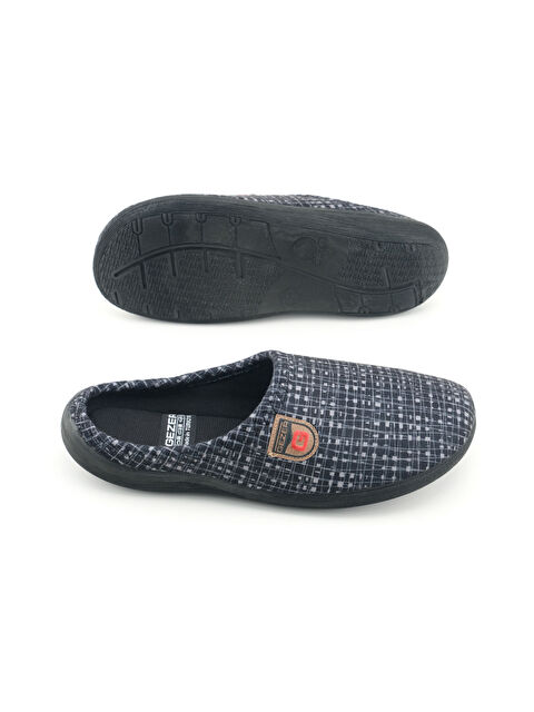 Gezer Erkek Kışlık PU Rahat Taban Ev Bahçe Gondol Terlik