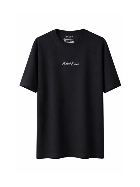 BlackBörk Nakışlı Oversize Siyah B-Shirt - S000512170-19351