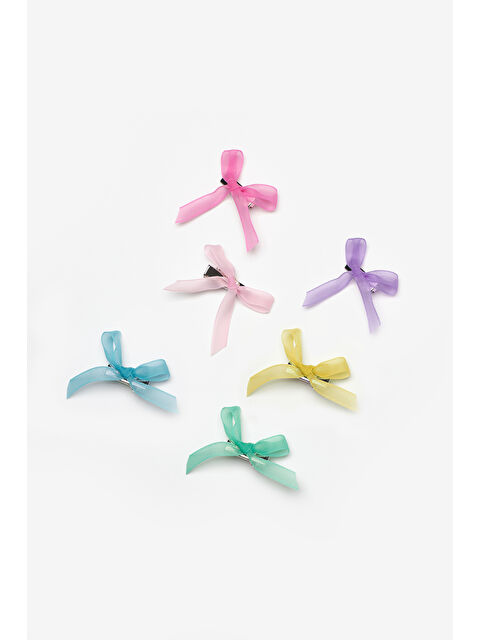 Le Mabelle Çok Renkli 6'lı Mini Fiyonk Kız Çocuk Klips Toka - S000513260-23173