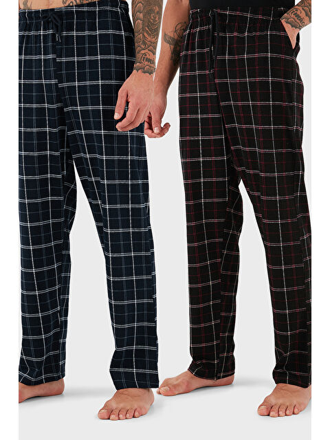 Buratti Pamuklu Regular Fit Normal Bel Düz Paça Cepli 2'li Paket Pijama Altı 6574003S2 - S000450991-37342