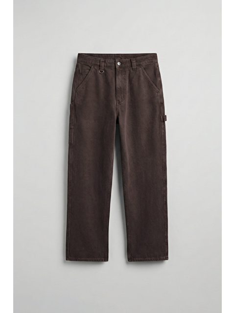 Abluka Online Erkek Baggy Marangoz Cepli Jean Pantolon Kahverengi - S000513705-19413