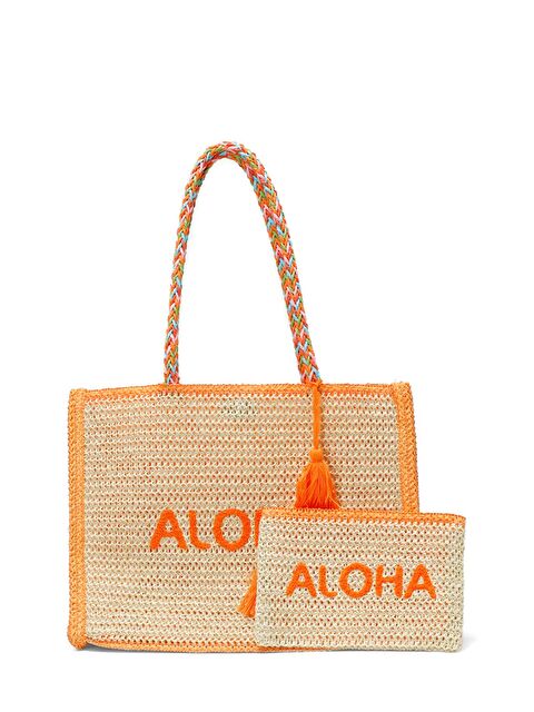 Butigo HASIR ALOHA PLJ 5FX Turuncu Kadın Plaj Çantası - S000396097-20013