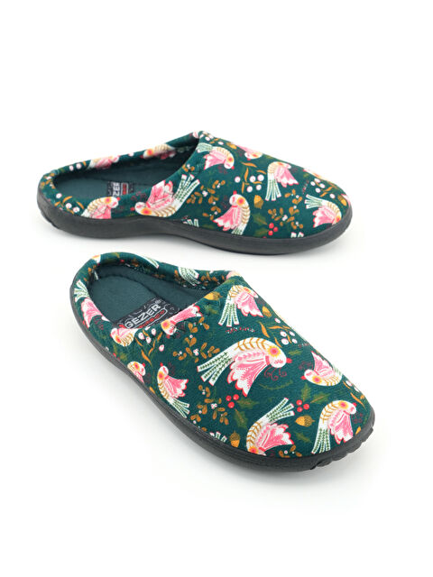 Gezer Kadın Kışlık PU Rahat Taban Desenli Ev Bahçe Gondol Terlik - S000435618-18194