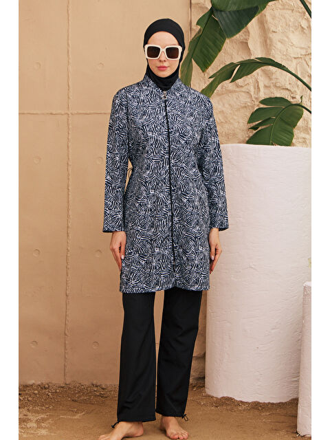 Remsa Büyük Beden Paraşüt Tam Kapalı Tesettür Mayo 3325-97 Siyah - S000375889-19351