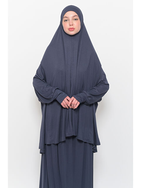 Altobeh İki Parça Pamuklu Yarasa Kollu Başörtülü Organik Terletmez  Elbise - S000505345-33408