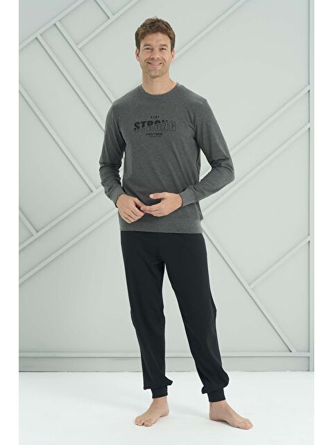 Remsa Erkek Penye Uzun Kol Pijama Takımı 2219 Antrasit - S000471164-29666