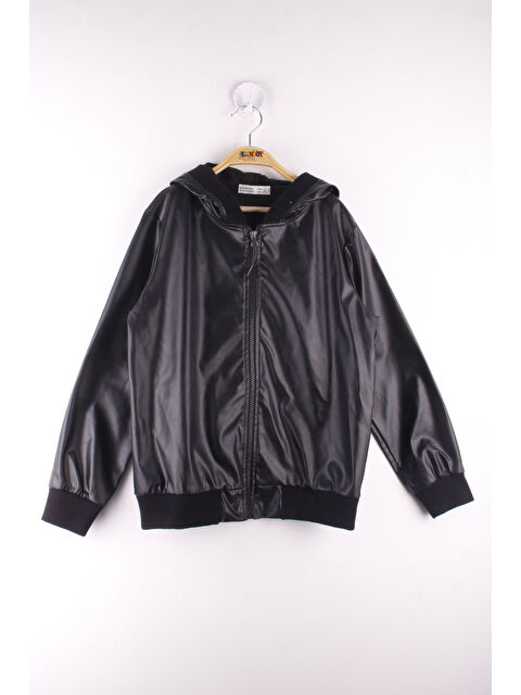 Toontoykids Kız Çocuk Kapüşonlu Cepli Deri Mont - S000375894-19351