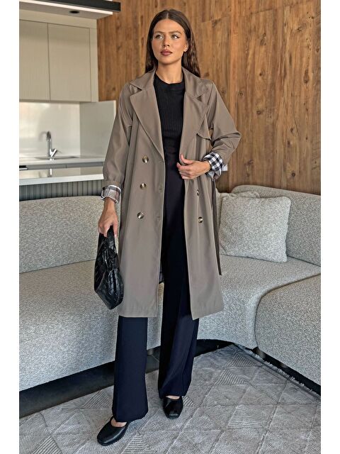 Gülseli Kadın Bel Kuşak Detaylı Trençkot - S000445226-26429