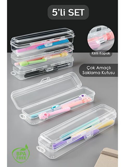 Meleni Home 5 Adet Kalem Saklama Kutusu    Seyahat Tipi Aksesuar Organizer Düzenleyici Saklama Taşıma Kabı - S000387365-20063