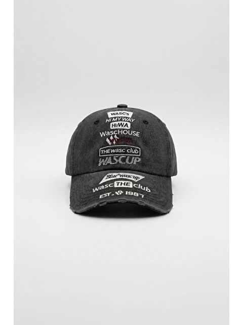 Abluka Online Erkek Nakışlı Vintage Beyzbol Şapka Antrasit