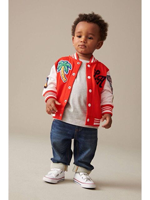 Magu Erkek Çocuk Pamuklu Kırmızı Nakışlı Kolej Ceket - S000427401-20045