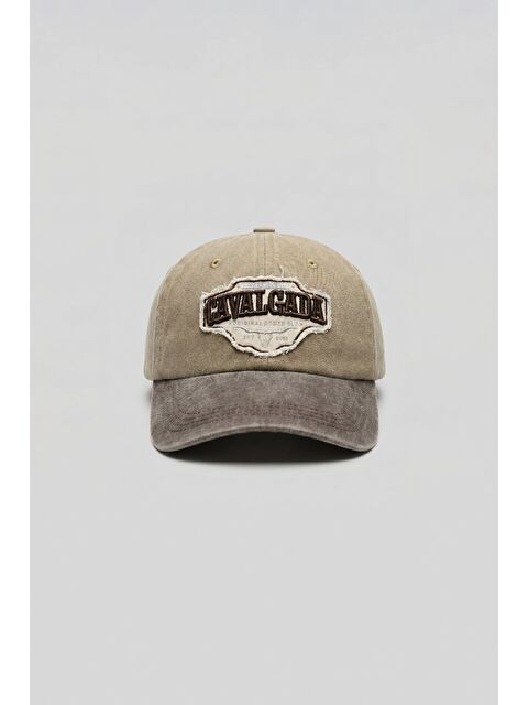 Abluka Online Erkek Patch Nakışlı Yıkamalı Beyzbol Şapka Açık Bej