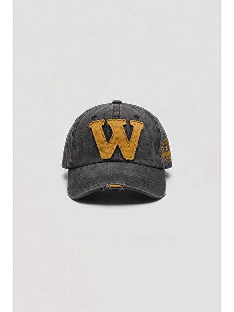 Abluka Online Erkek Nakışlı Yıkamalı Beyzbol Şapka Antrasit