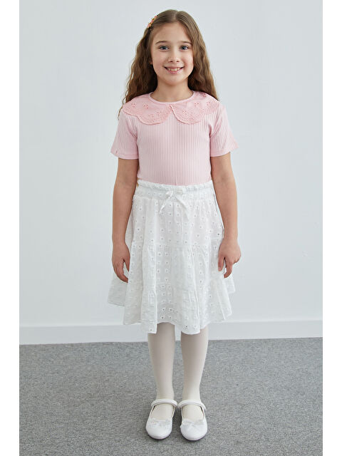 Fullamoda Beli Lastikli Brode Detaylı Kız Çocuk Etek - S000520394-20063