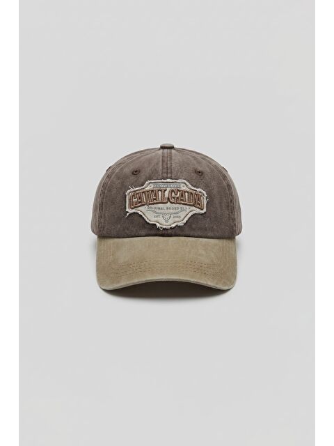 Abluka Online Erkek Patch Nakışlı Yıkamalı Beyzbol Şapka Kahverengi