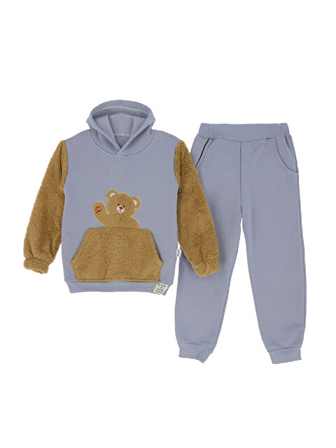 Modanino Erkek Çocuk Welsoft Kumaş 2'li Takım (Kapüşonlu Sweat+Polar Alt) 12377 - S000468629-20600