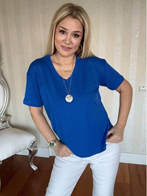 Jane's Kadın Kısa Kollu V Yaka Bluz