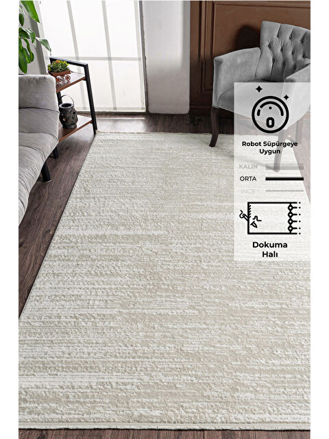 Konfor Halı Konfor Jasmine 1452 Krem Bej Modern Dokuma Halı-100x150 - S000439526-20063