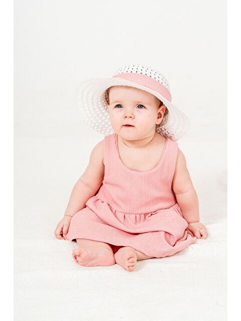 Chicsy Baby Tatlı Fitilli Şapkalı Fiyonklu Kız Bebek Elbisesi