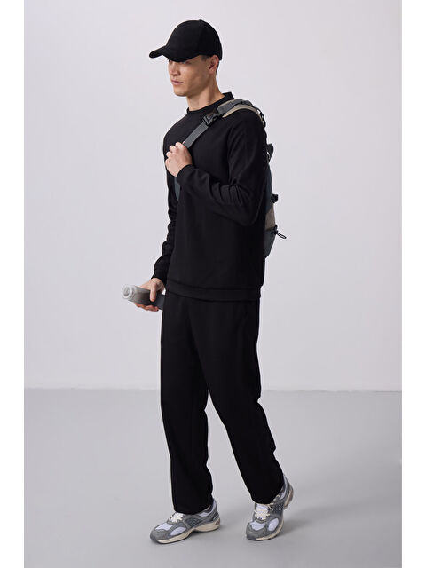 Tommylife Siyah Yüzeyi Dokulu Oversize Erkek Eşofman Takım - 85275 - S000362726-19351