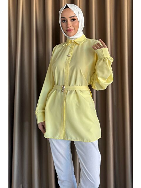 Julude Bel Kuşaklı Tesettür Gömlek - S000399597-20072